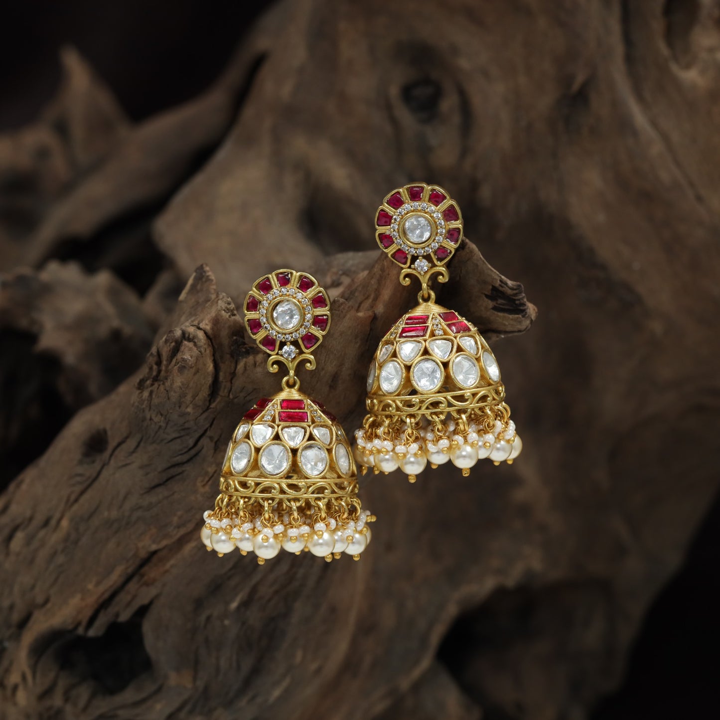 Royal Occasion Kundan Jumka with Openwork Dome