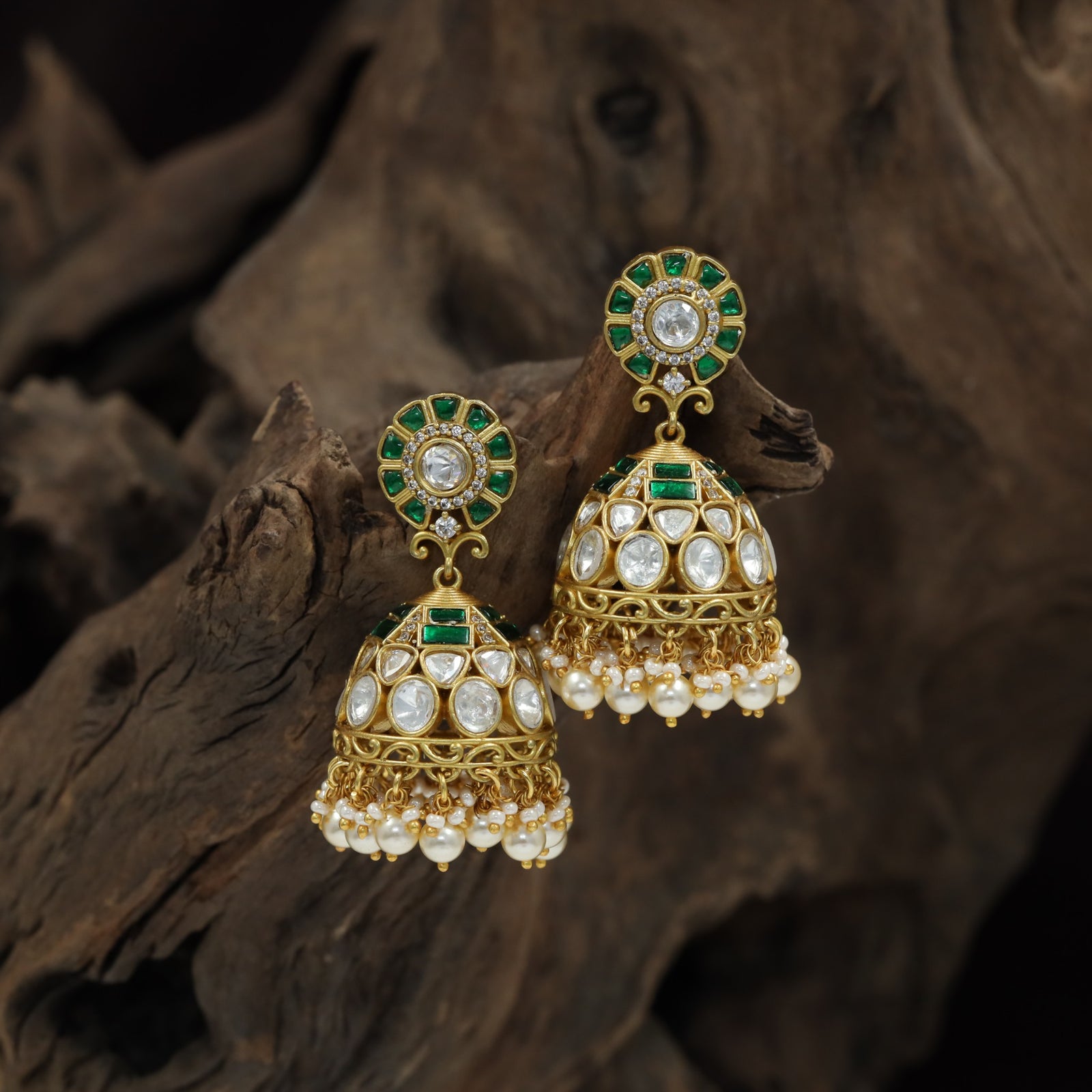 Royal Occasion Kundan Jumka with Openwork Dome