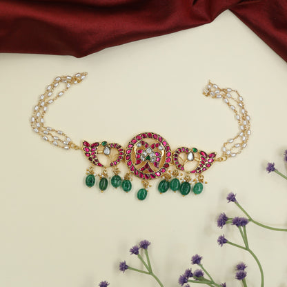 Maharaja Edit Jadau Beads Choker with Ornate Circular Detailing