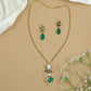 Kundan Leaf Cluster Pendant Necklace Set