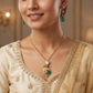 Kundan Leaf Cluster Pendant Necklace Set