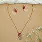 Kundan Parrot Bird Pendant Chain Set