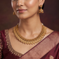 Premium Antique Necklace with Lakshmi Coin and Fanwork Detailing