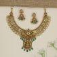 Regal Antique Coin Necklace with Lakshmi Temple Centerpiece