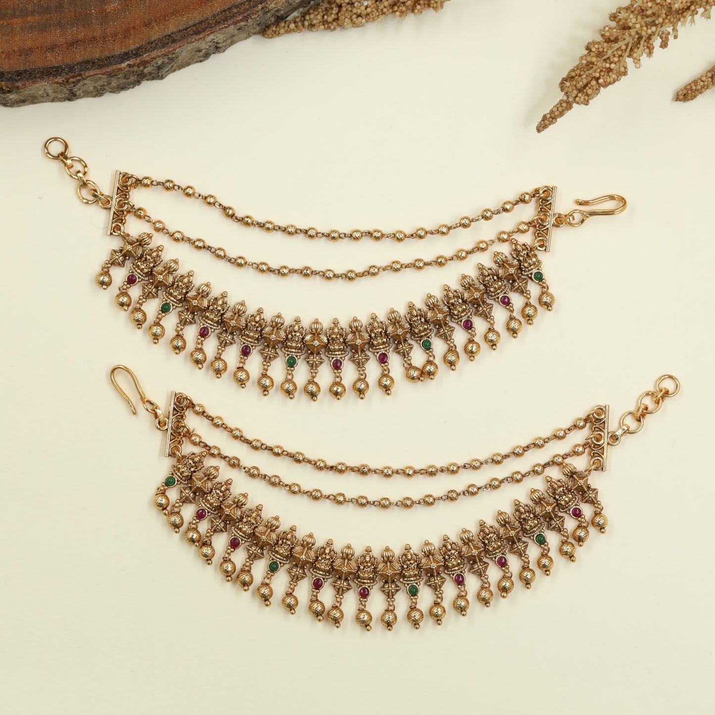 Antique Lakshmi Mati with Layered Chain Design