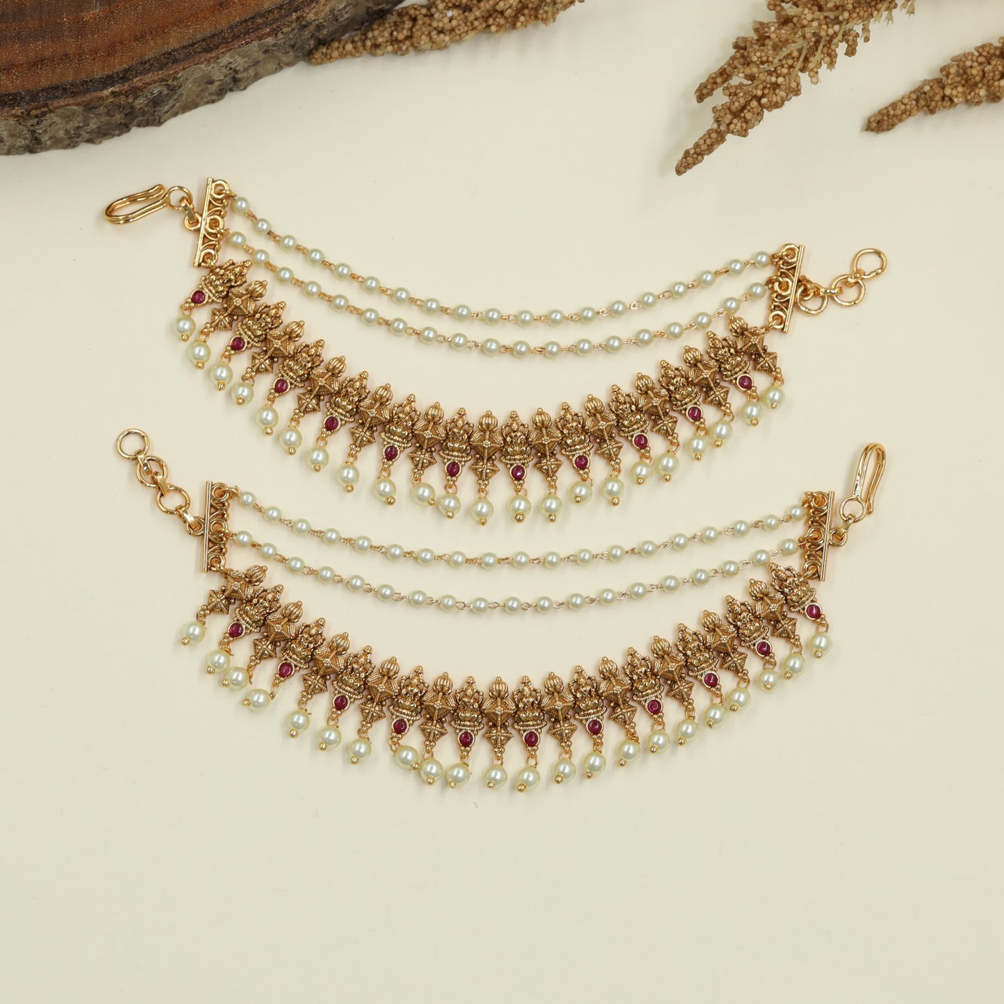 Antique Lakshmi Mati with Layered Chain Design