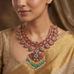 Statement Peacock Jadau Necklace with Layered Chand Design