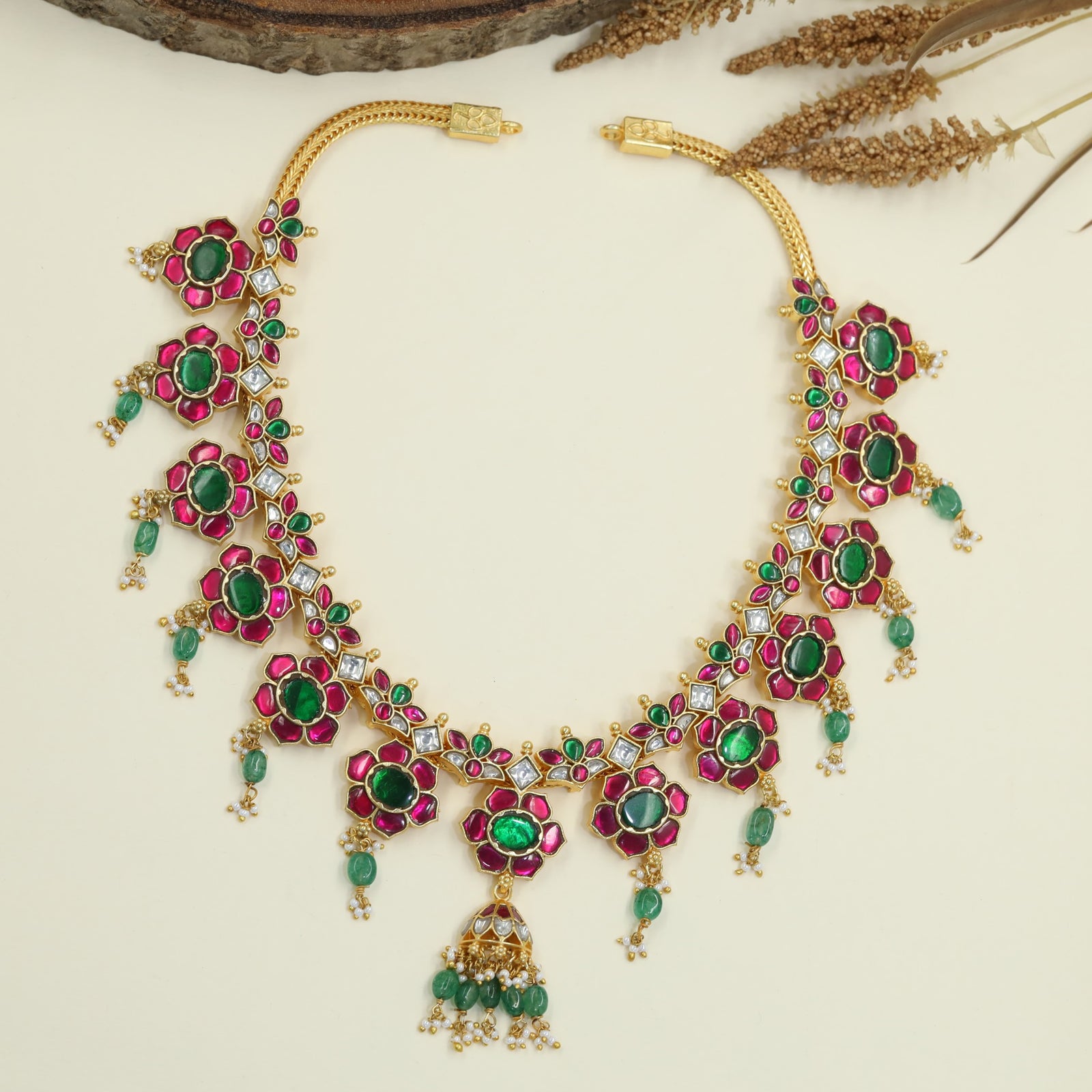 Signature Jadau Necklace with Bloom Inspired Design