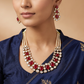 Statement Kundan Beads Necklace with Layered Oval Setting