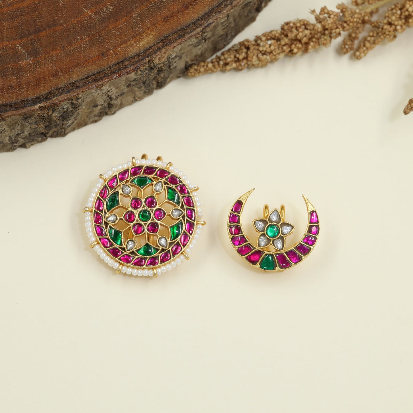 Royal Jadau Sun Moon Ornament