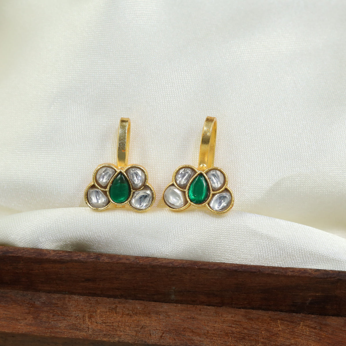 Jadau Teardrop Cluster Bugadi for Traditional Wear