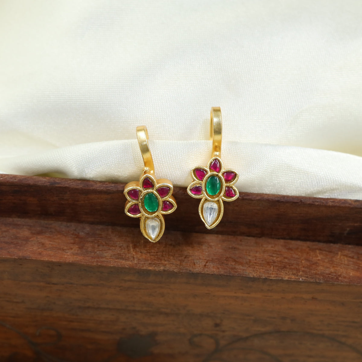 Heritage Jadau Flower Bugadi for Traditional Wear