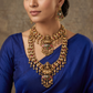Heritage Peacock Link Antique Combo Set with Temple Craftsmanship