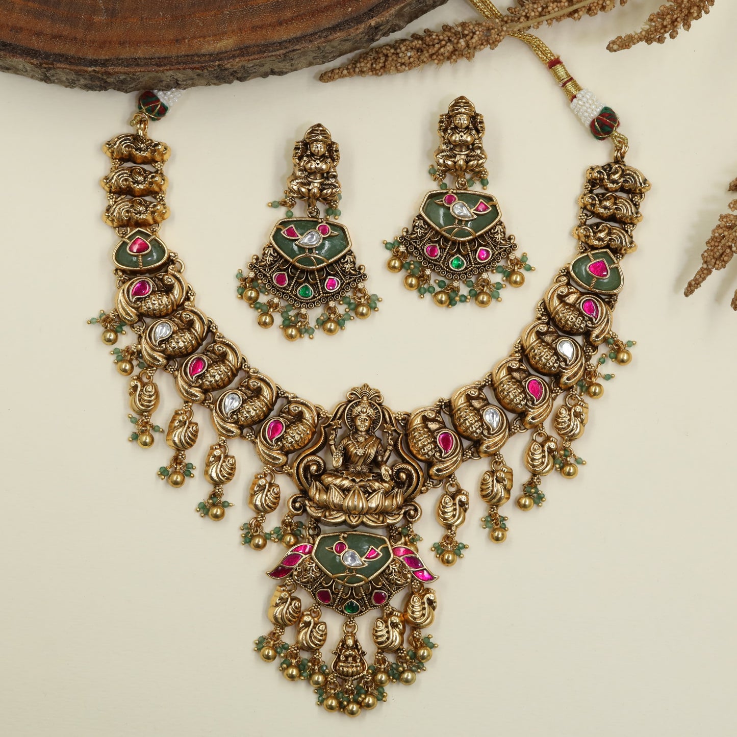 Sacred Elegance Antique Necklace with Intricate Paisley Border