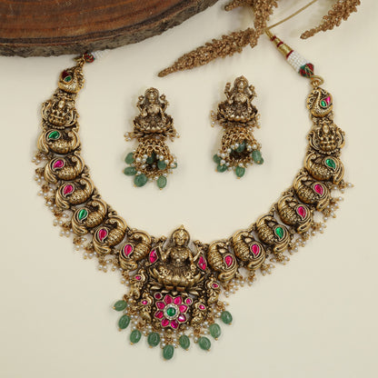 Imperial Craft Antique Necklace with Devotional Lakshmi Design