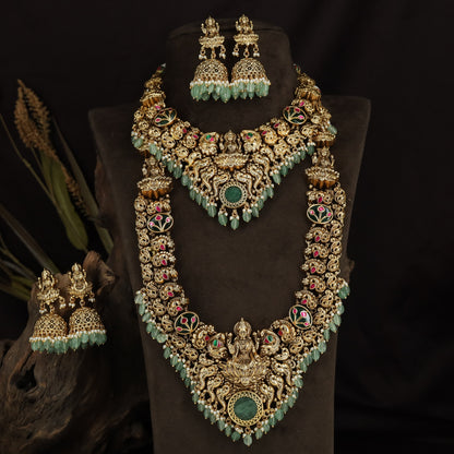 Peacock Link Antique Combo Set with Multi-Strand Haara