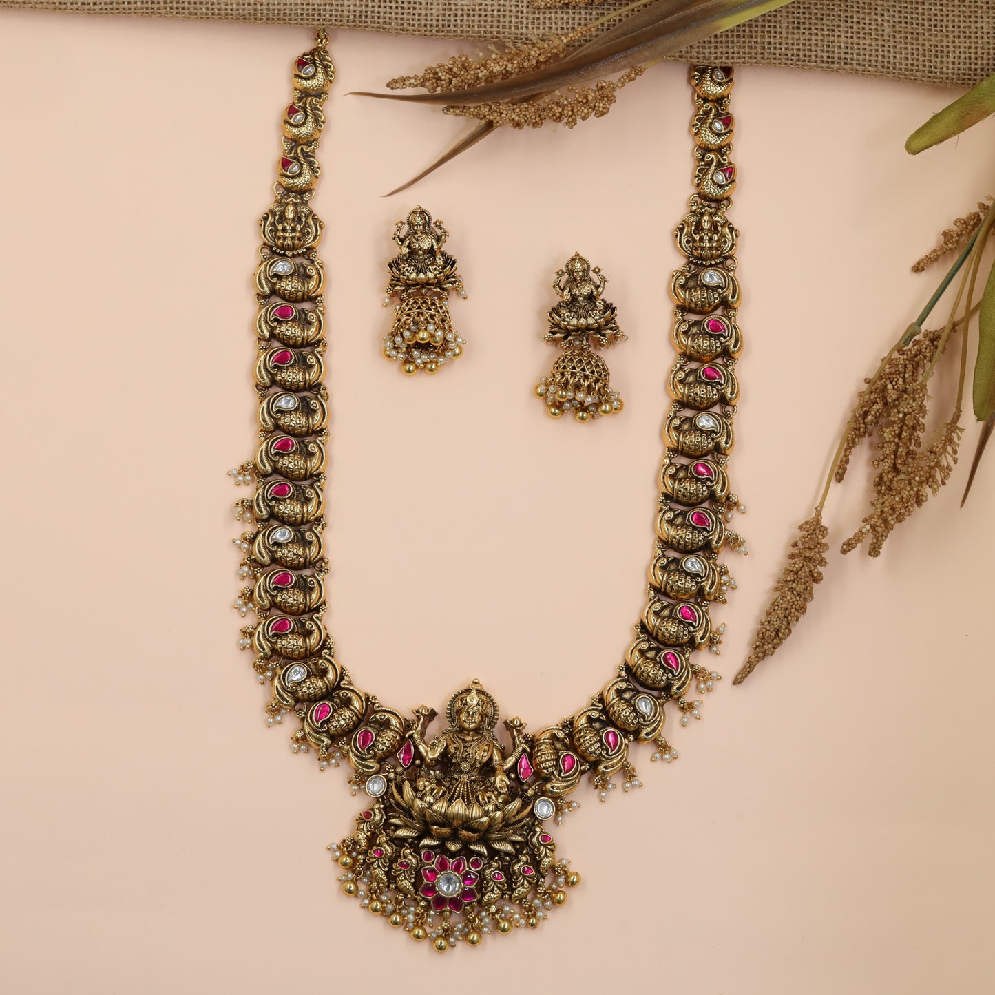 Imperial Heritage Long Haara Featuring Divine Lakshmi Centrepiece and Paisley Detailing