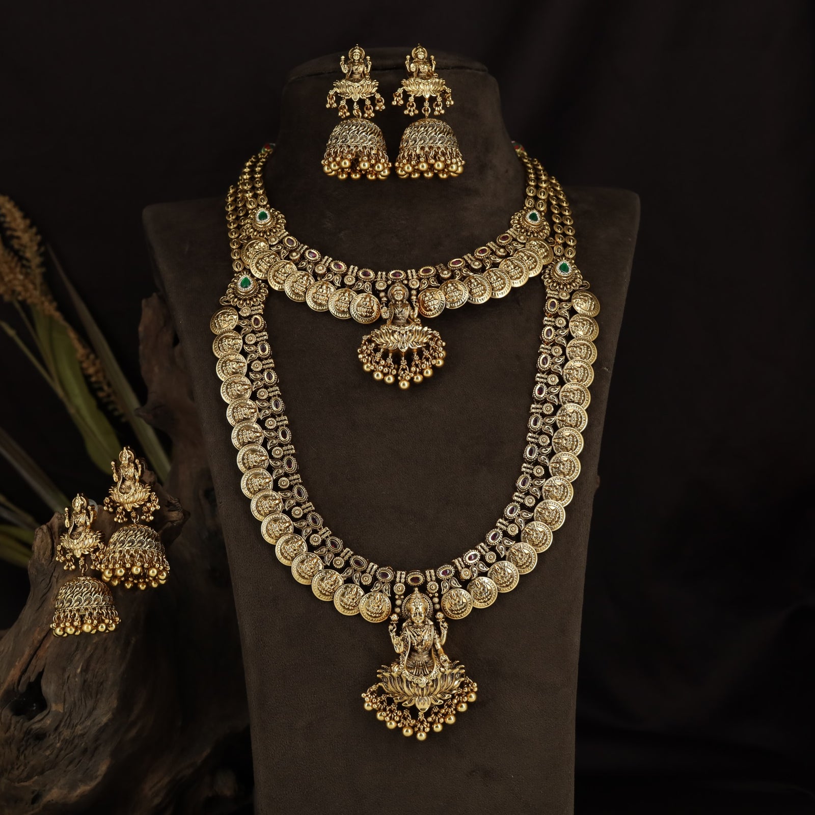 Intricately Detailed Coin Link Antique Combo Set for Bridal Wear