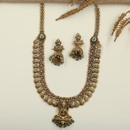 Devotional Collection Antique Long Haara with Lakshmi Pendant
