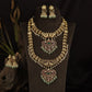 Twin Peacock Antique Combo Set with Statement Filigree Pendants