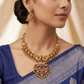 Regal Antique Necklace Featuring Peacock Statement Pendant