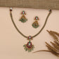 Braided Antique Chain with Floral Pendant and Ornamental Jhumka Drop