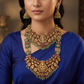 Multi-Strand Antique Combo Set with Lakshmi Temple Pendants