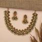 Sculpted Antique Necklace Featuring Leaf Panels and Pearl Fringe Detailing