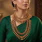 Temple Bell Link Antique Combo Set with Lakshmi Pendants