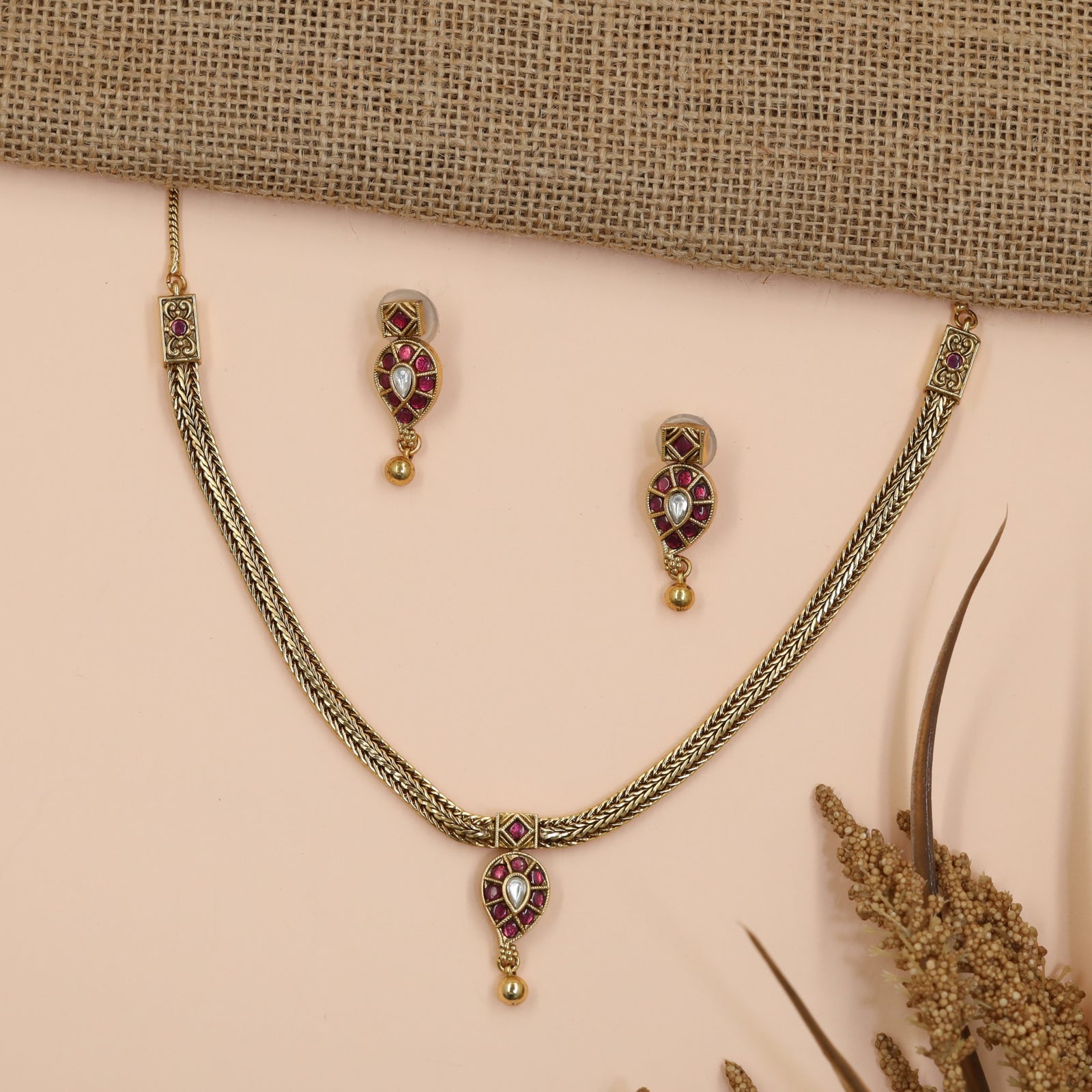 Classic Braided Antique Chain with Decorative Paisley Drop for Everyday Elegance
