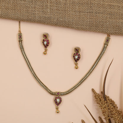 Classic Braided Antique Chain with Decorative Paisley Drop for Everyday Elegance