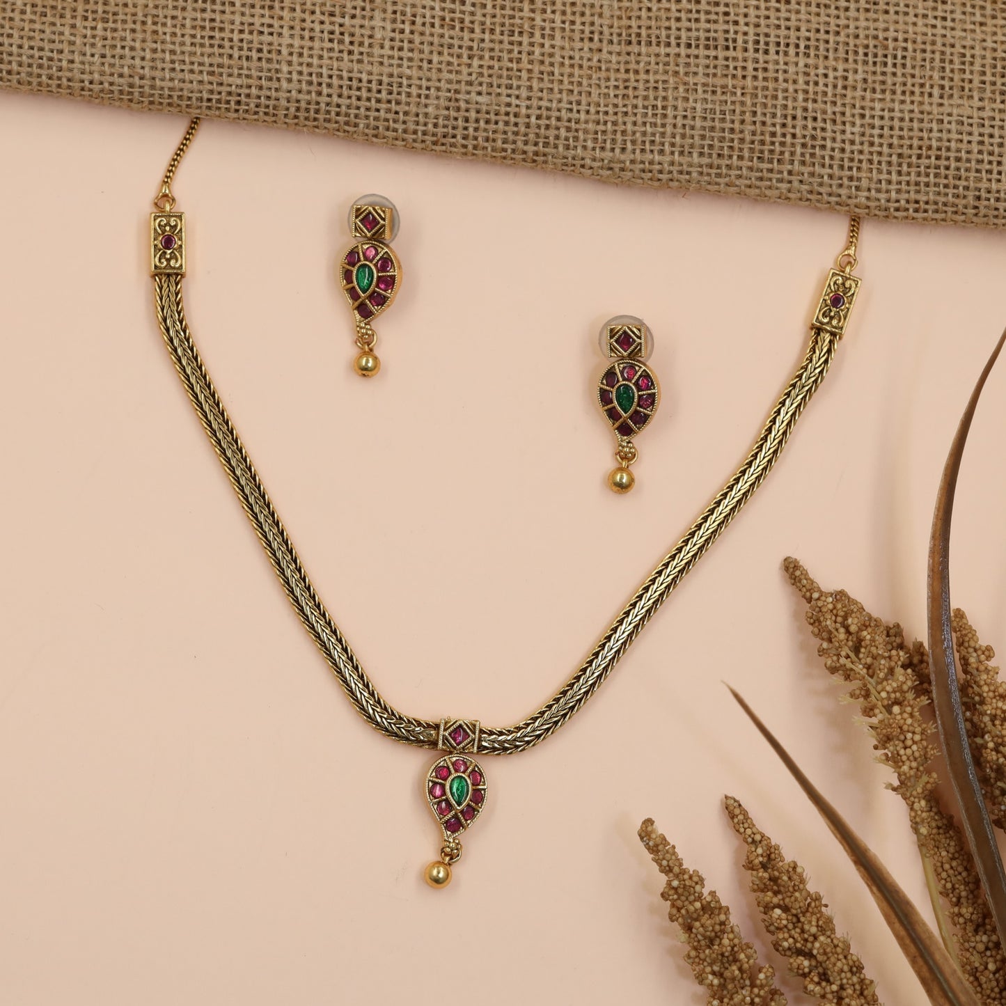 Classic Braided Antique Chain with Decorative Paisley Drop for Everyday Elegance