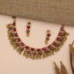 Floral Antique Necklace Featuring Baguette-Cut Stone Pattern and Ornate Fringe