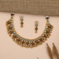 Floral Antique Necklace Featuring Baguette-Cut Stone Pattern and Ornate Fringe