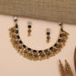 Floral Antique Necklace Featuring Baguette-Cut Stone Pattern and Ornate Fringe
