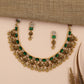Floral Antique Necklace Featuring Baguette-Cut Stone Pattern and Ornate Fringe