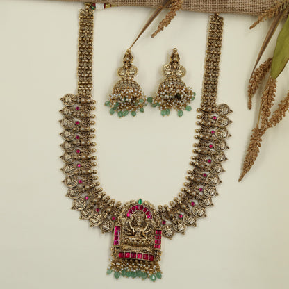 Curated Antique Long Haara Set with Lakshmi Pendant