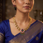Lakshmi Coin Antique Necklace Set with Floral Centrepiece