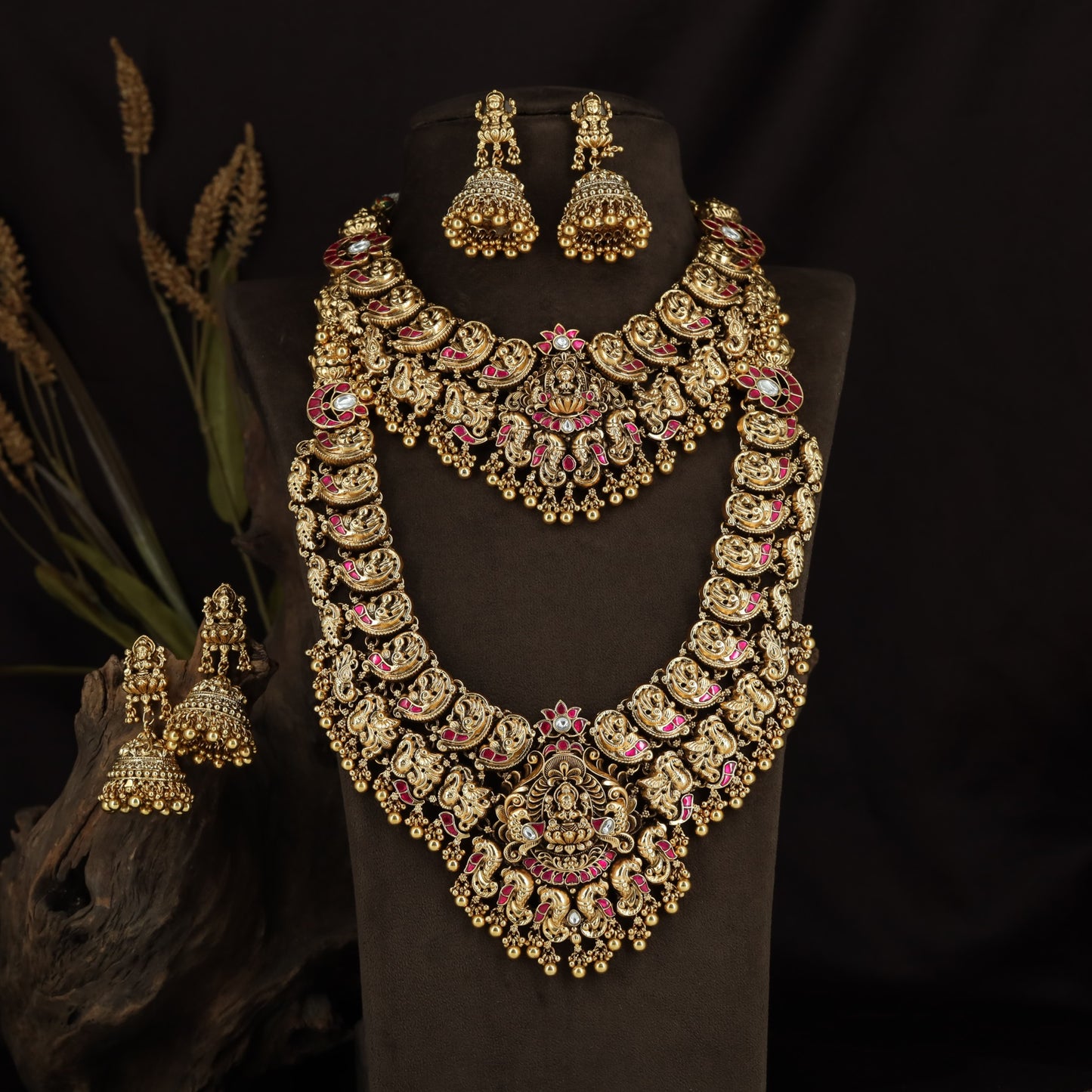 Masterpiece Antique Combo Set Featuring Lakshmi Temple Pendants