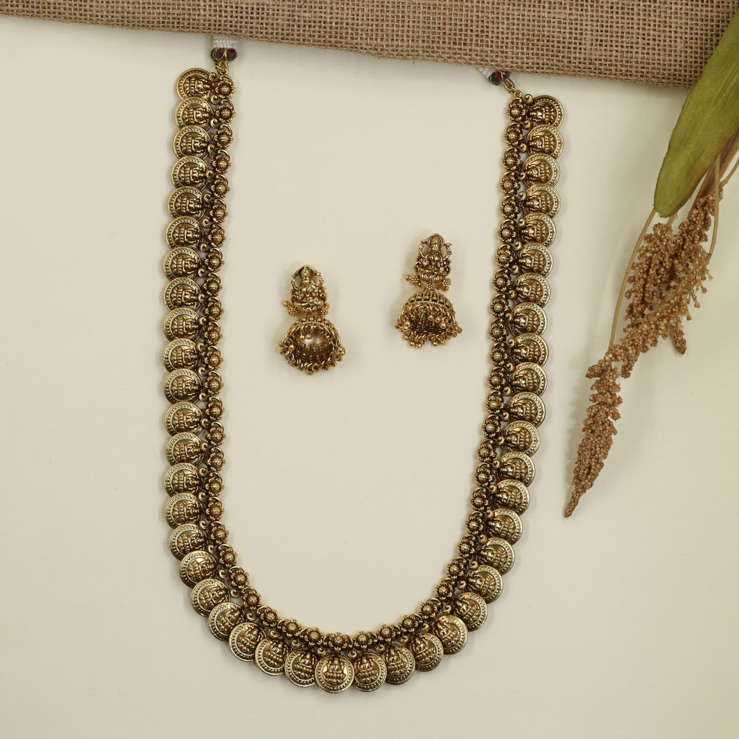 Royal Antique Long Haara Featuring Temple Coin Craftsmanship