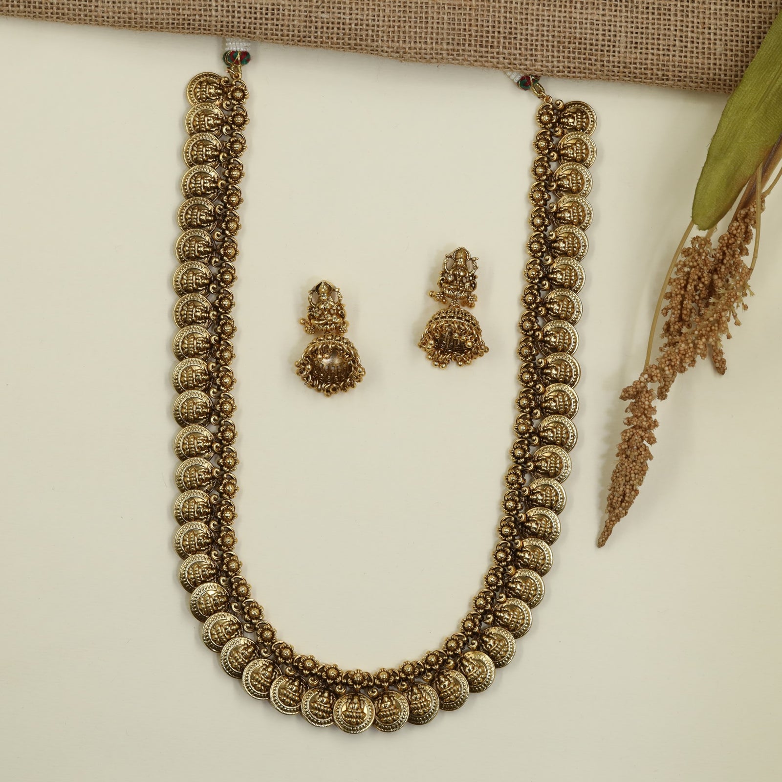 Royal Antique Long Haara Featuring Temple Coin Craftsmanship