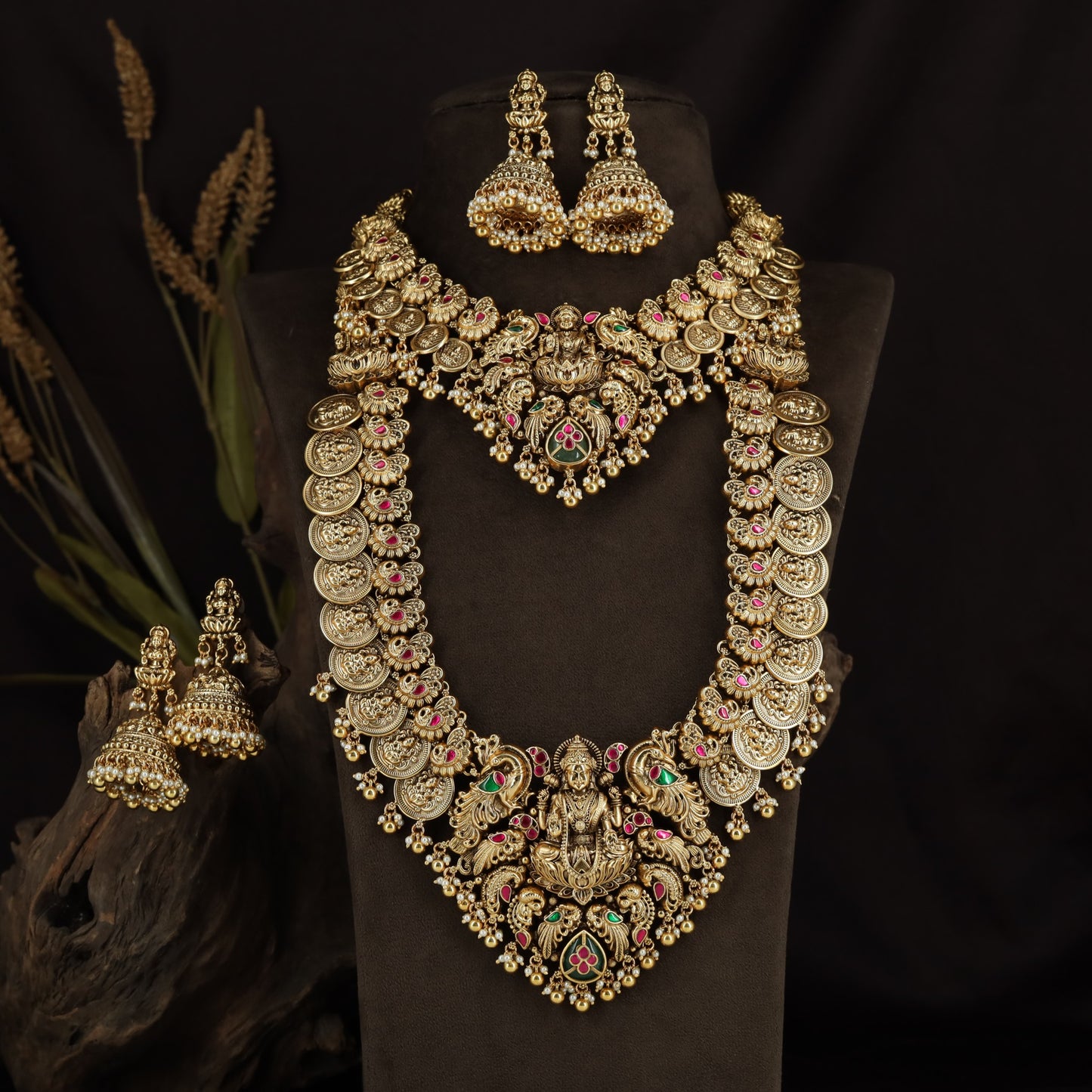 Masterpiece Antique Combo Set Featuring Lakshmi Temple Pendants