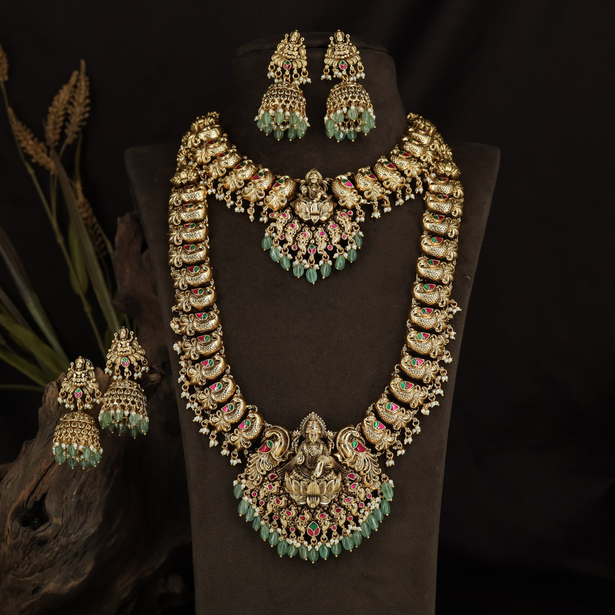 Peacock Lakshmi Lotus Antique Combo Set