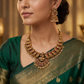 Antique Lakshmi Necklace Set with Sculpted Peacock Wings