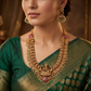 Gajalakshmi Antique Long Haara Set with Peacock Links
