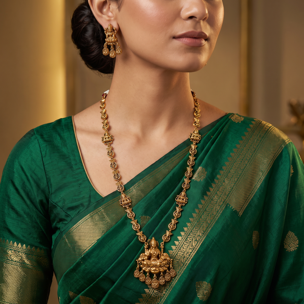 Traditional Lakshmi Antique Long Haara Set