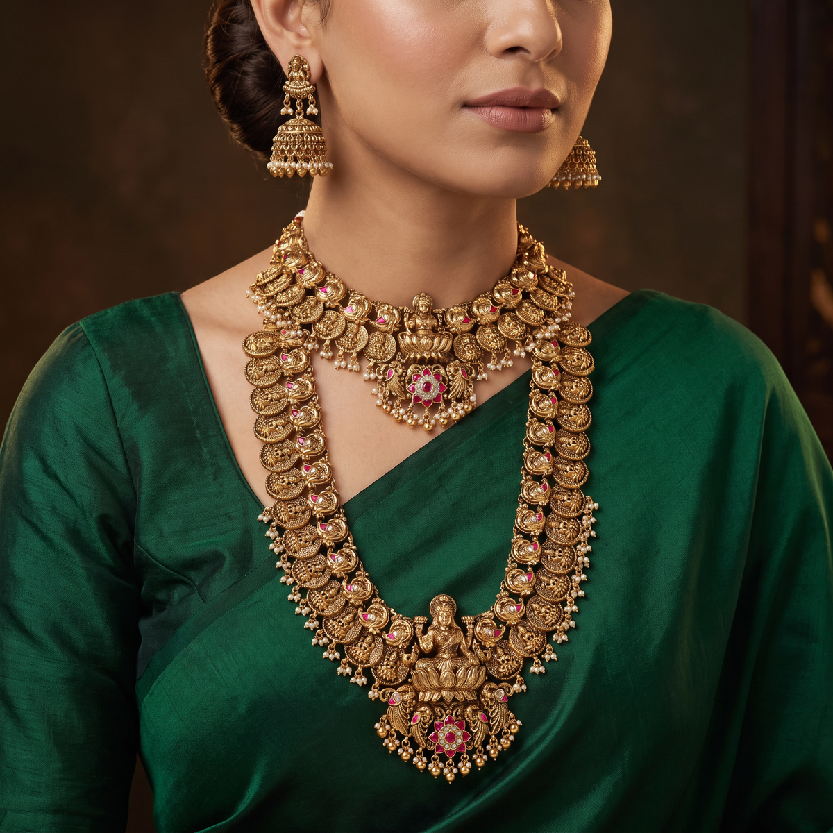 Signature Lakshmi Antique Combo Set with Heritage Coins