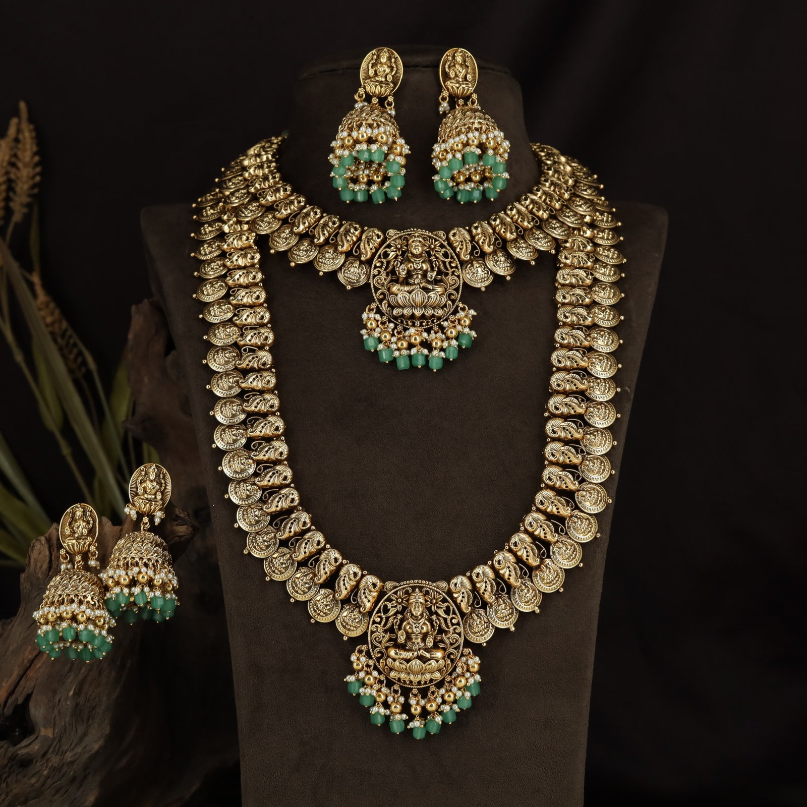Grand Antique Combo Set with Traditional Peacock Coin Styling