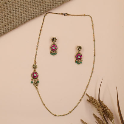 Heritage Antique Mope Chain with Floral Drops