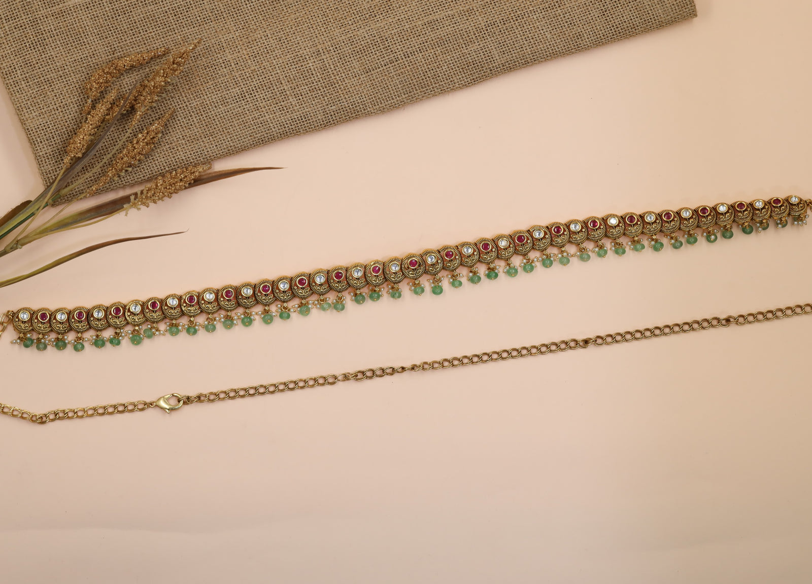 Heritage Antique Waist Belt with Floral Medallion Border